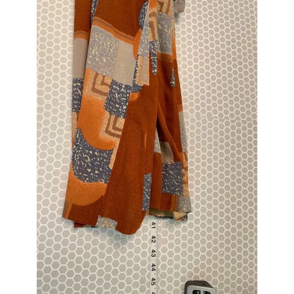 Vintage Handmade Women Midi Dress Large Abstract Print Button Up Artsy Wacky 80s - Picture 8 of 9